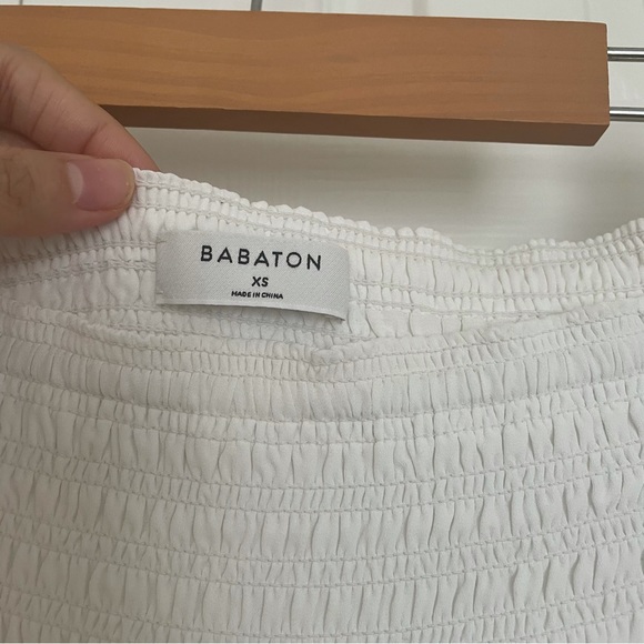 COPY - Aritzia babaton chagall blouse, off the shoulder chiffon blouse (white, … - Picture 2 of 6